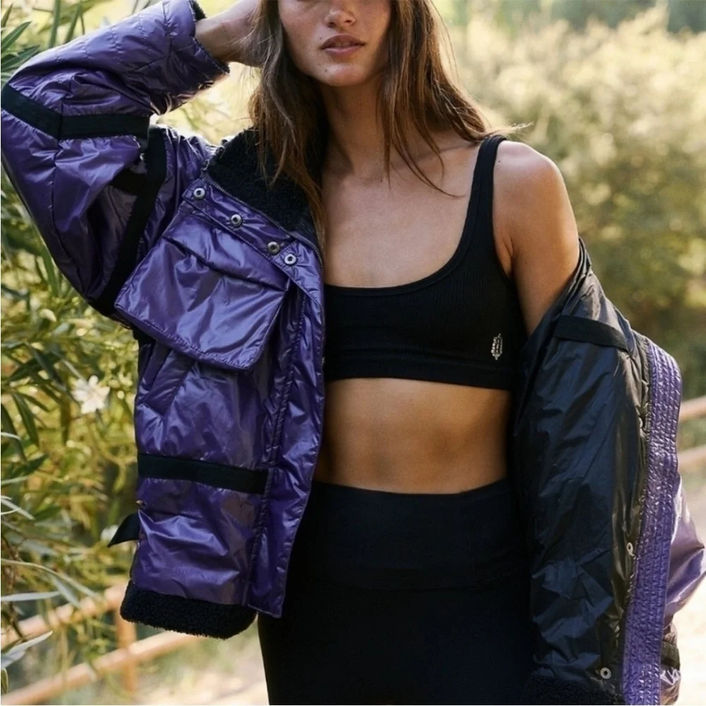 Free People Vagabond Women's Purple Jacket New with primaloft tag